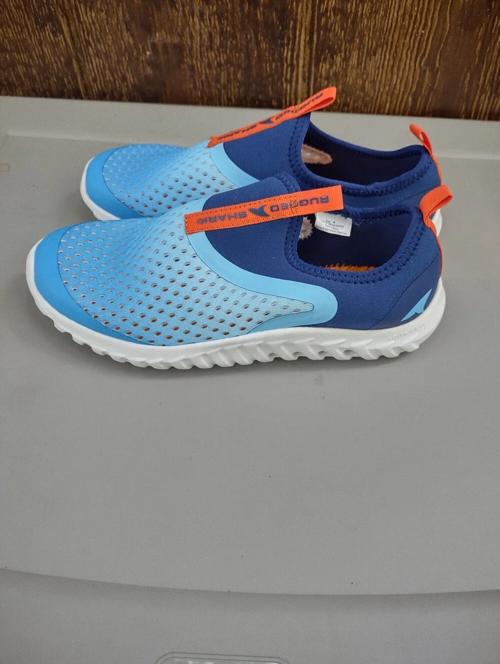 Rugged Shark Slip-On Water Shoes Blue Kids 4